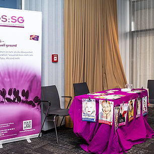 Foto vom Ausstellerbereich GSSGbei den 20. Münchner AIDS- und Infektiologie-Tagen 2026 in Berlin