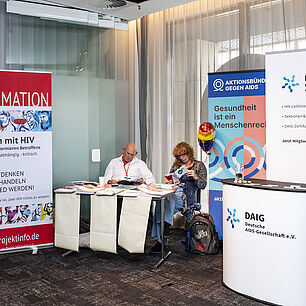 Foto vom Ausstellerbereich DAIG bei den 20. Münchner AIDS- und Infektiologie-Tagen 2026 in Berlin